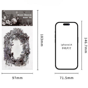 Magic Mirror Series Large Photo Frame Hot Stamping Silver Sticker Pack Product Details ◎Material ABS Plastic ◎Color：Cream ◎Size： 205mm  8.2 120mm  4.8 副本