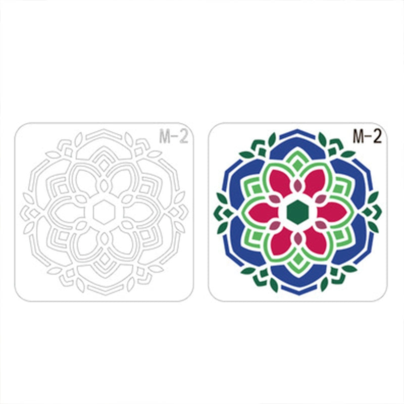 Card - Hollow Mandala Flower Spray Drawing Stencil Set