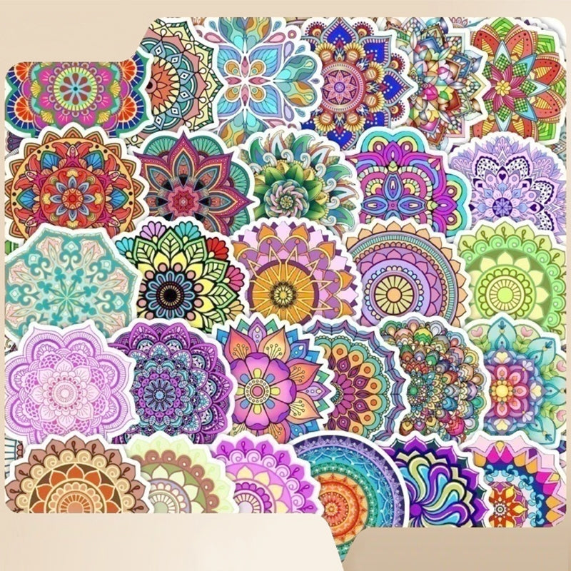 Mandala Flower Vinyl Stickers - Stamprints