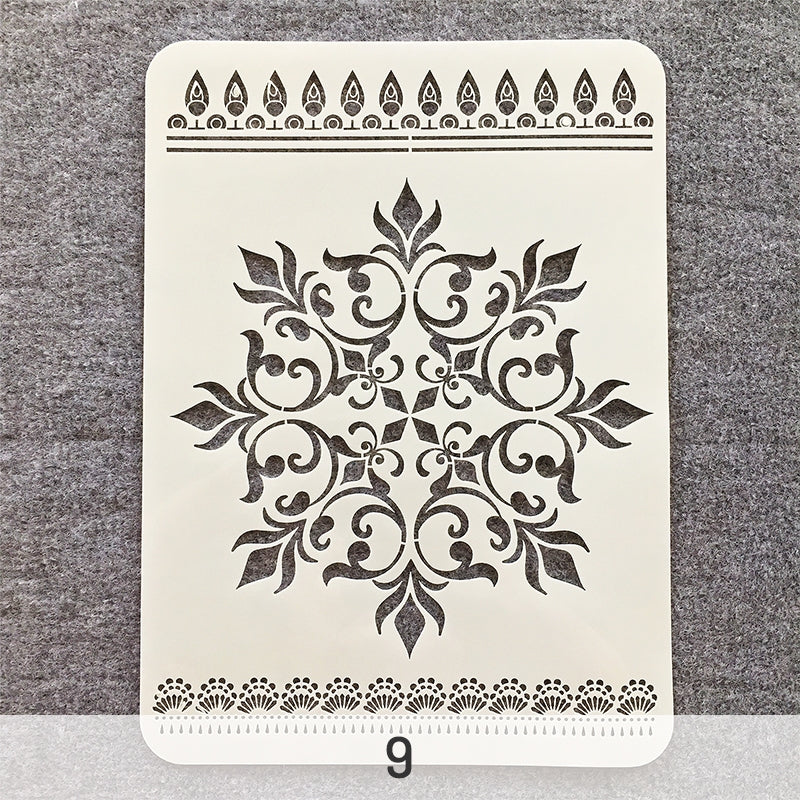 Mandala Hollow Drawing Template Craft Tool sku-9