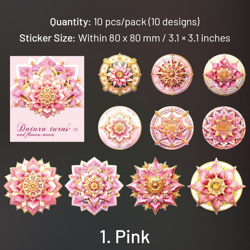 Mandala Hot Stamping Gold PET Stickers sku-1