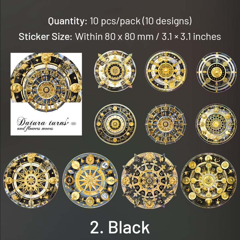 Mandala Hot Stamping Gold PET Stickers sku-2