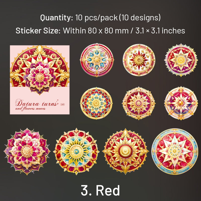 Mandala Hot Stamping Gold PET Stickers sku-3