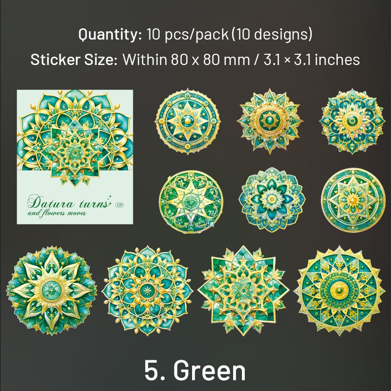 Mandala Hot Stamping Gold PET Stickers sku-5