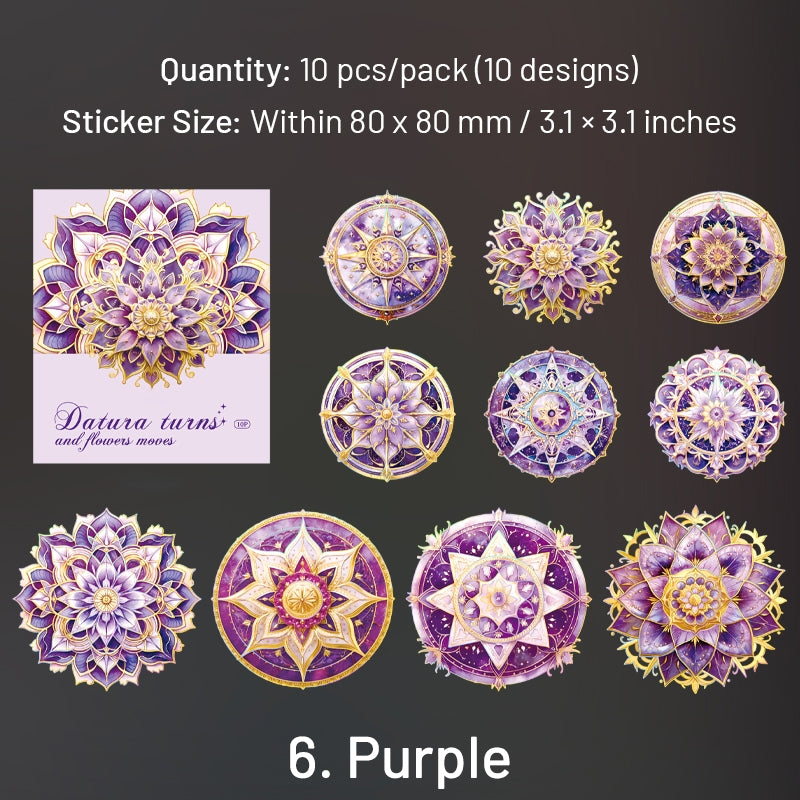 Mandala Hot Stamping Gold PET Stickers sku-6