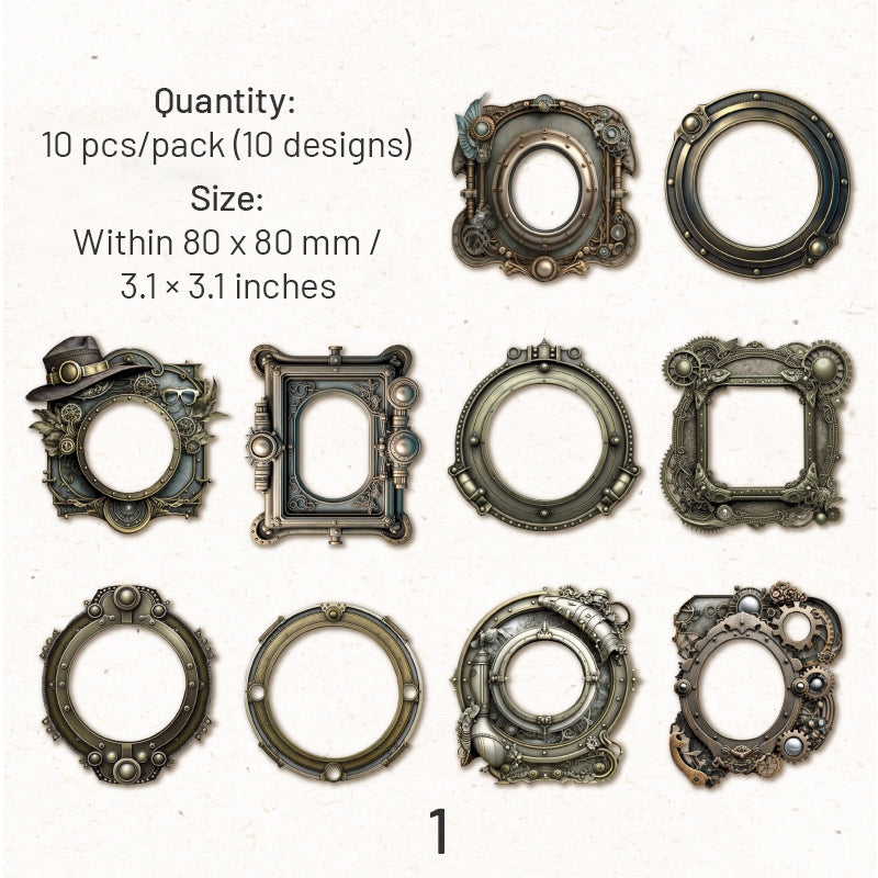 Mechanical Theme Die-cut Frame Ivory Board Scrapbook Paper sku-1