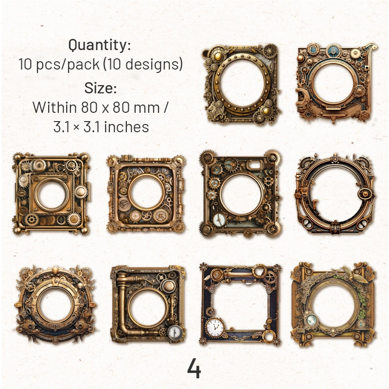 Mechanical Theme Die-cut Frame Ivory Board Scrapbook Paper sku-4