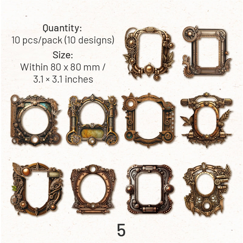 Mechanical Theme Die-cut Frame Ivory Board Scrapbook Paper sku-5