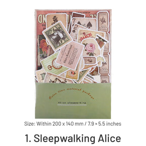Medieval Alice in Wonderland Washi Sticker Pack- Newspaper Poster Note sku-1