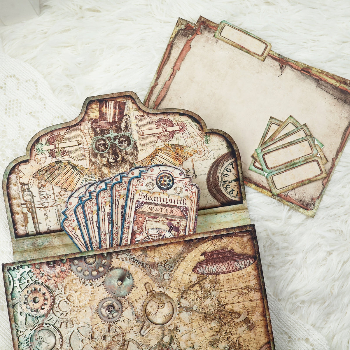 Medieval Steampunk Accordion Journal Kit - Handmade Vintage Folio ...