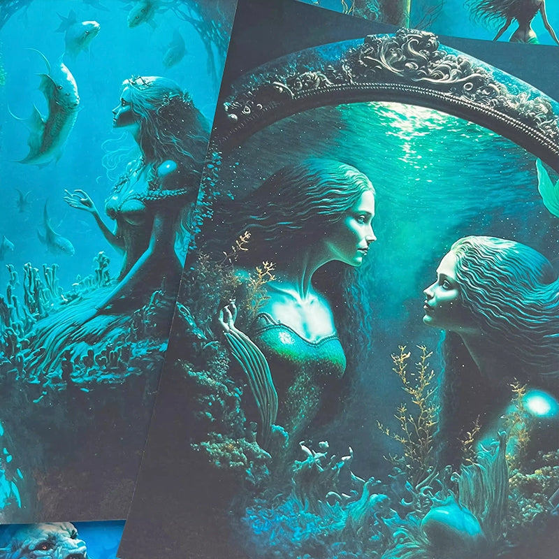 Mermaid Background Scrapbook Paper b2