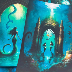 Mermaid Background Scrapbook Paper b3