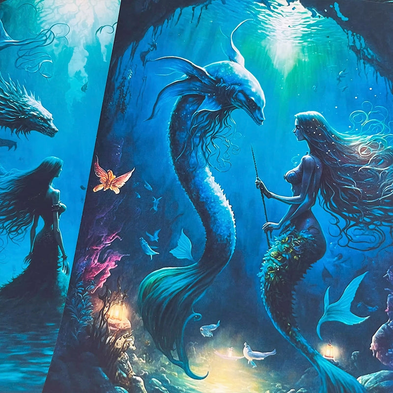 Mermaid Background Scrapbook Paper b4