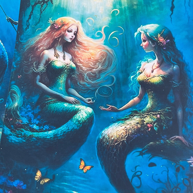 Mermaid Background Scrapbook Paper b6