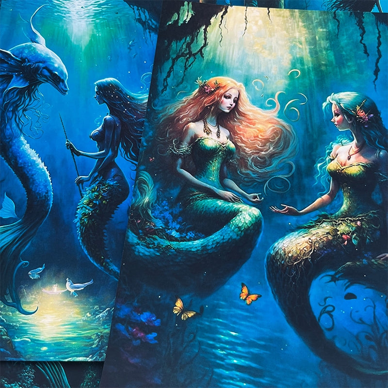 Mermaid Background Scrapbook Paper sku