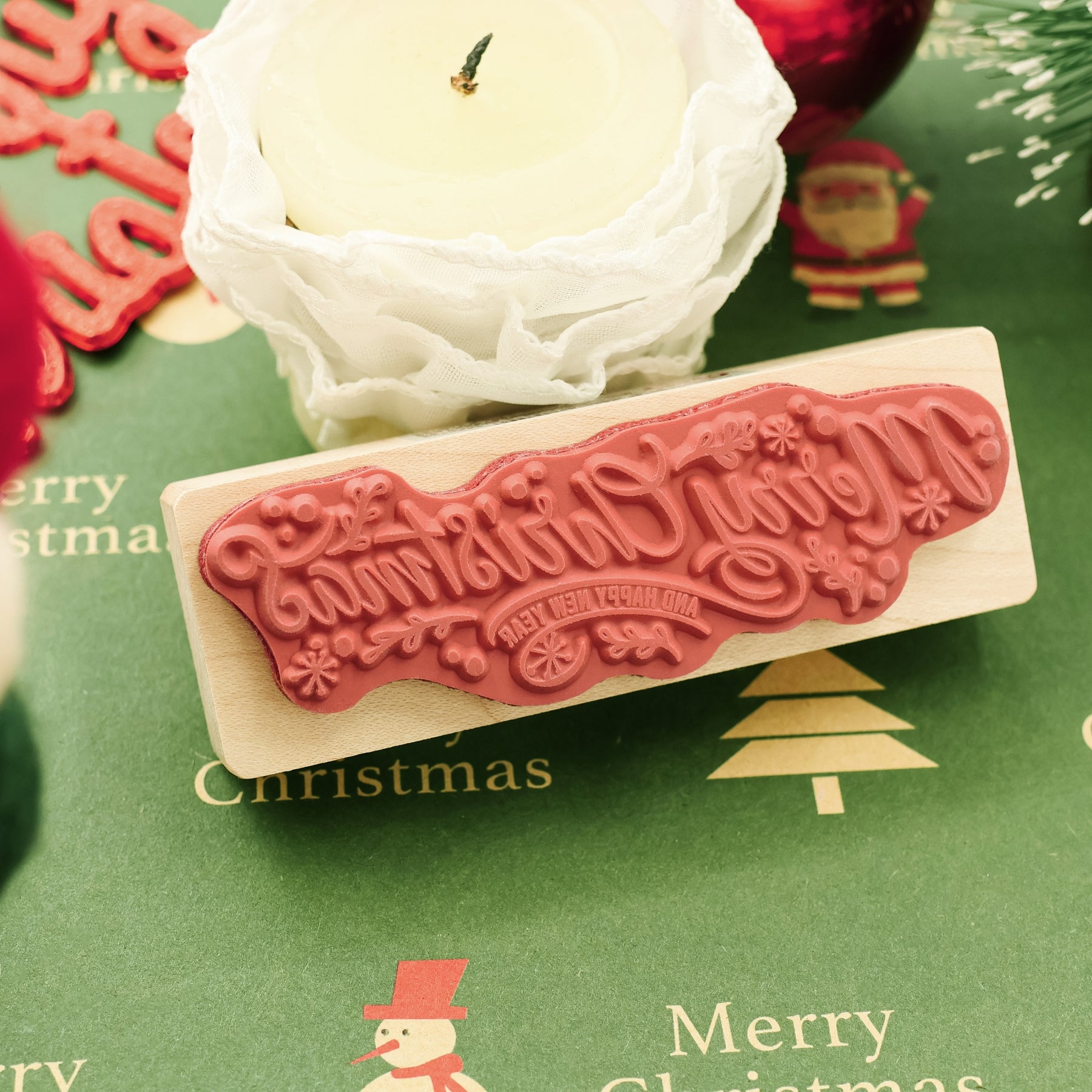 K-Kingdom Merry Christmas Wooden Rubber Stamp2
