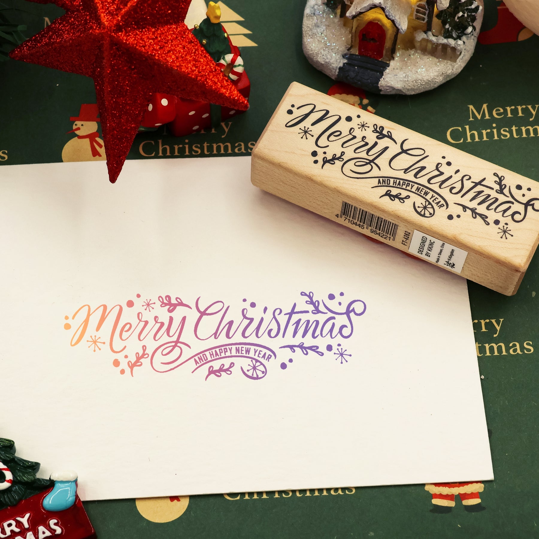 Merry Christmas Rubber Stamp 4