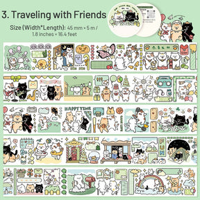 Mew Mew's Life Cartoon Cat Washi Tape sku-3