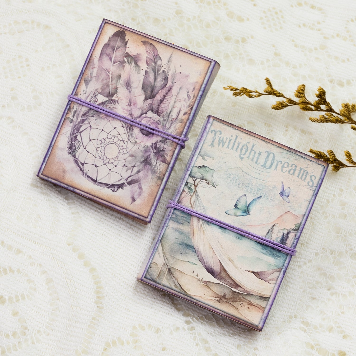 Mini Purple Fairytale Forest Handmade Junk Journal Folio Kit (2 Pcs) 10