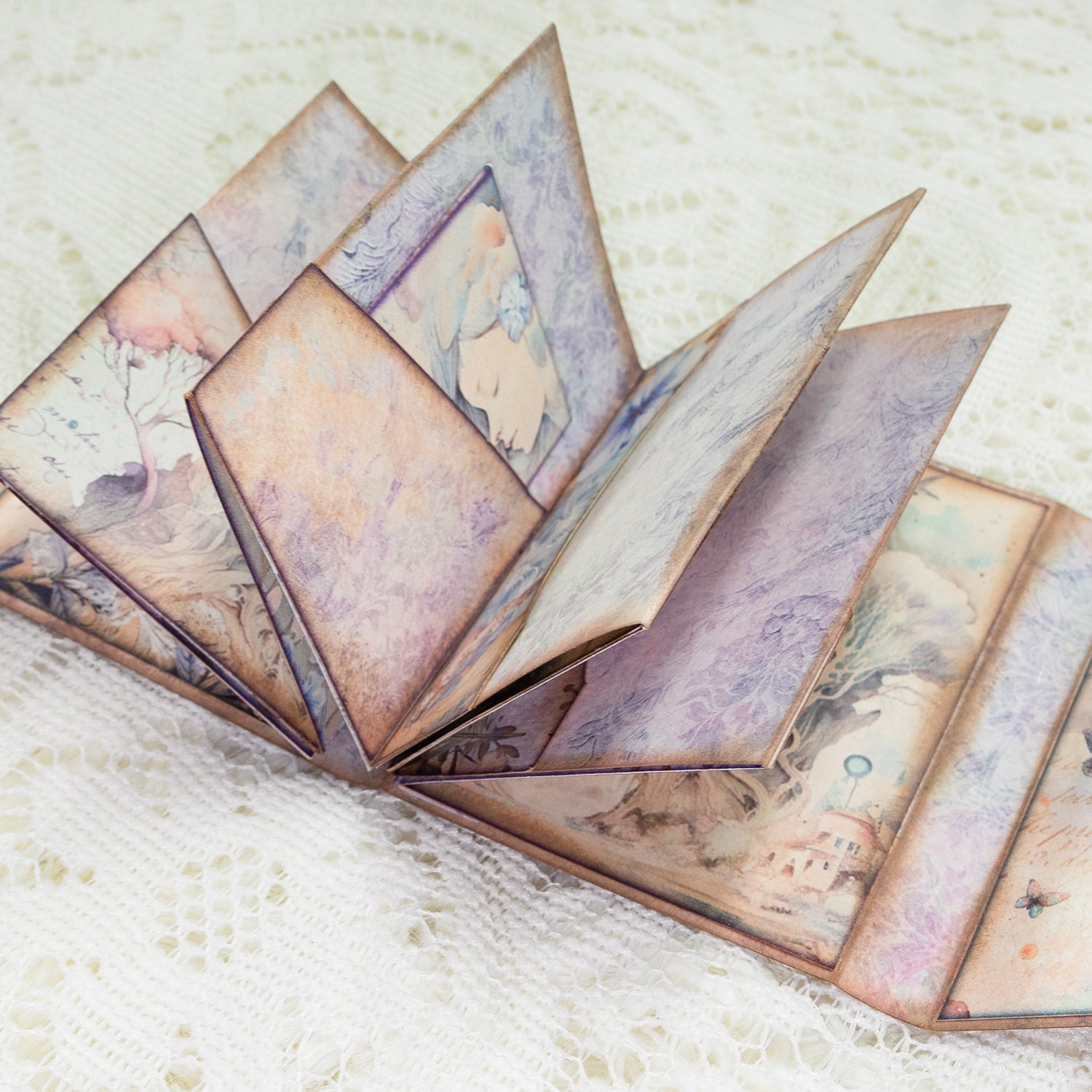 Mini Purple Fairytale Forest Handmade Junk Journal Folio Kit (2 Pcs) 7