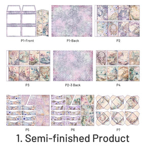 Mini Purple Fairytale Forest Handmade Junk Journal Folio Kit (2 Pcs) sku-1