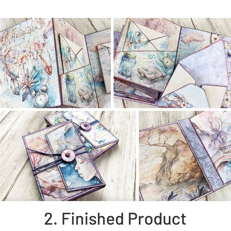 Mini Purple Fairytale Forest Handmade Junk Journal Folio Kit (2 Pcs) sku-2