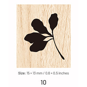 Mini Simple Flower Leaf Wooden Rubber Stamp sku-10