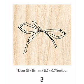 Mini Simple Flower Leaf Wooden Rubber Stamp sku-3