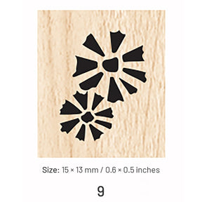 Mini Simple Flower Leaf Wooden Rubber Stamp sku-9