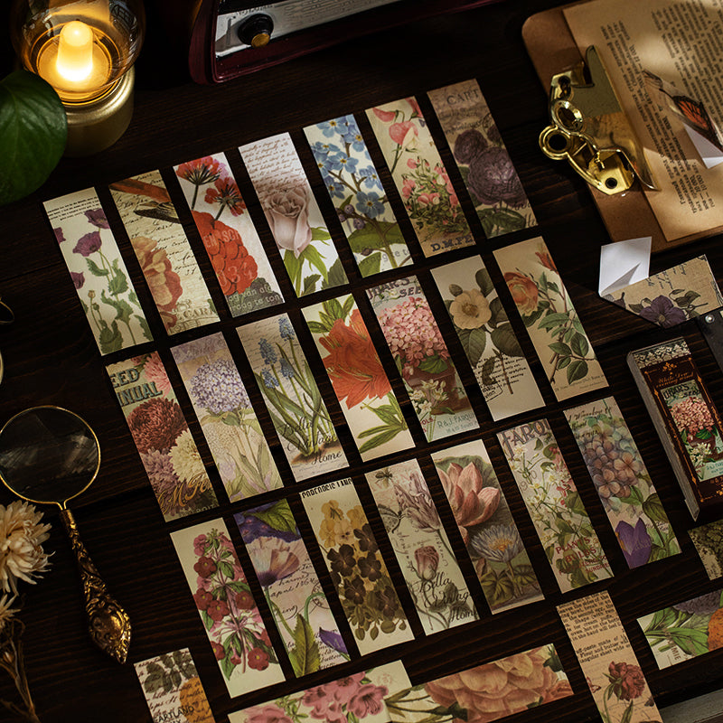 Mini Strip Washi Sticker Book - Mucha, Fruit, Plant, Butterfly, Mushroom, Poster1