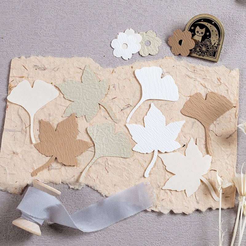 Minimalist Handmade Scrapbok Paper - Butterfly, Bottle, Leaf, Window, Tag, Stamp - Stamprints2