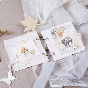 Minimalist Handmade Scrapbok Paper - Butterfly, Bottle, Leaf, Window, Tag, Stamp - Stamprints4