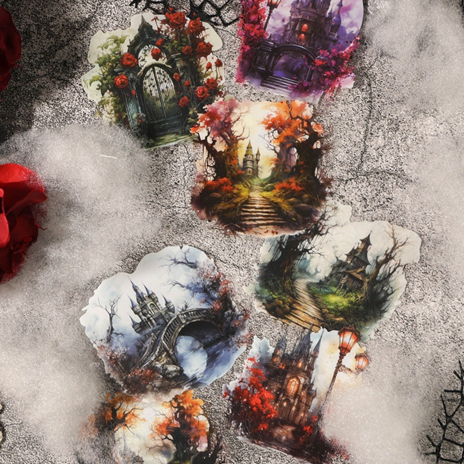 Mist Tales Series Creative Retro PET Clear Sticker Pack 12