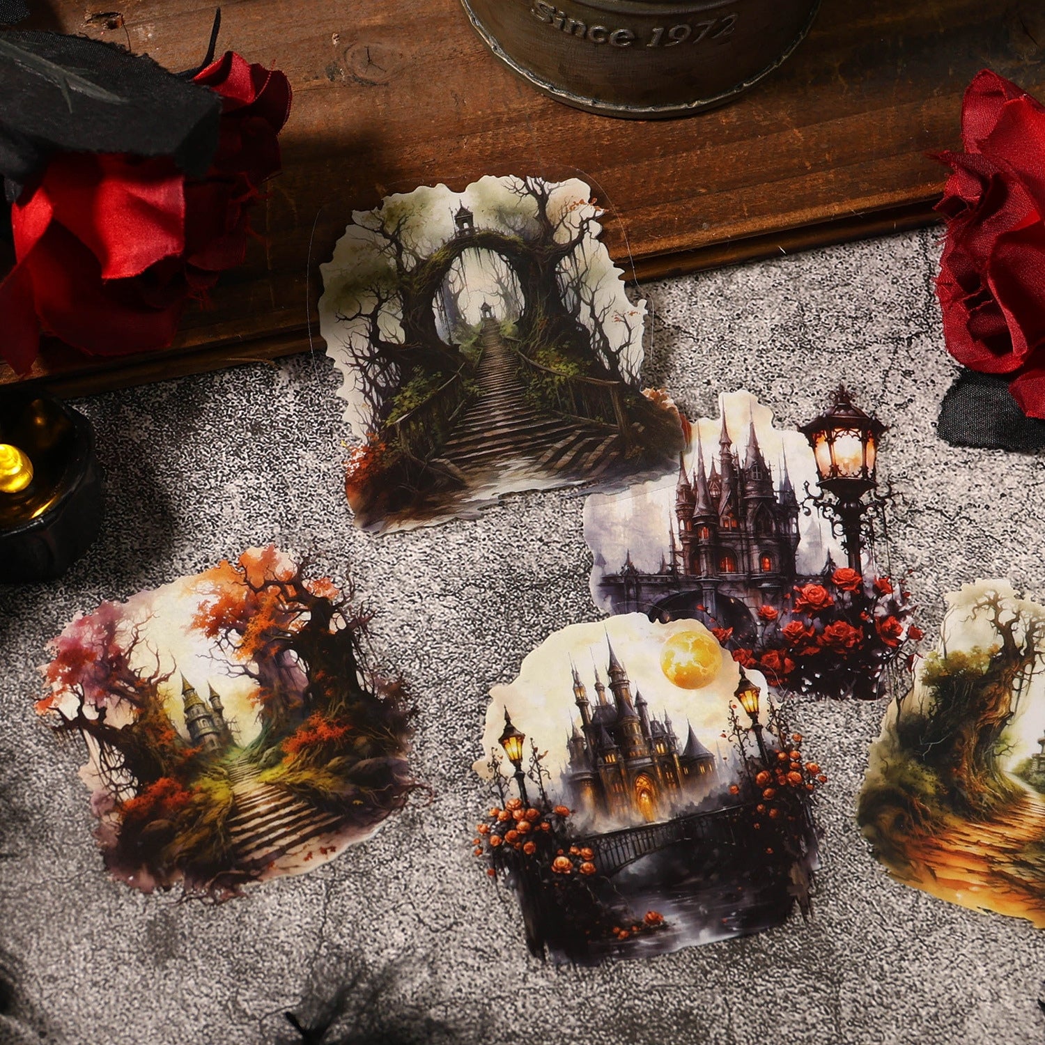 Mist Tales Series Creative Retro PET Clear Sticker Pack 7