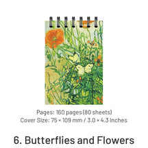 Monet & Van Gogh Famous Painting Cover Pocket-Sized A7 Spiral Notebook sku-6