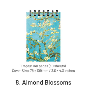 Monet & Van Gogh Famous Painting Cover Pocket-Sized A7 Spiral Notebook sku-8