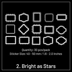 Moon and Stars Series Retro Lace Decorative Stickers sku-2
