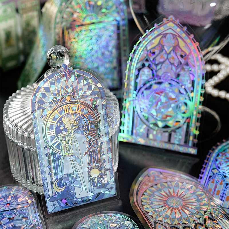 Moonlight Crystal Window DIY Collage Card PET Stickers b