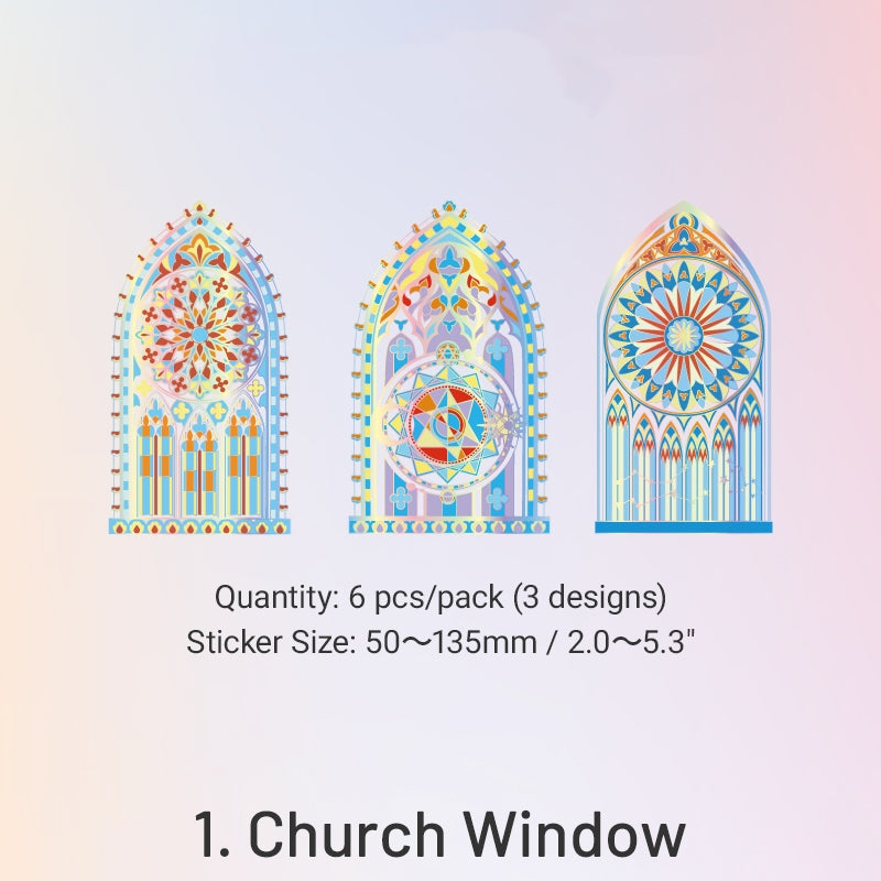 Moonlight Crystal Window DIY Collage Card PET Stickers sku-1