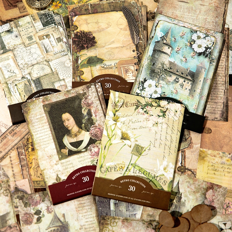 Moonlight Engravings Series Vintage Memo Paper a