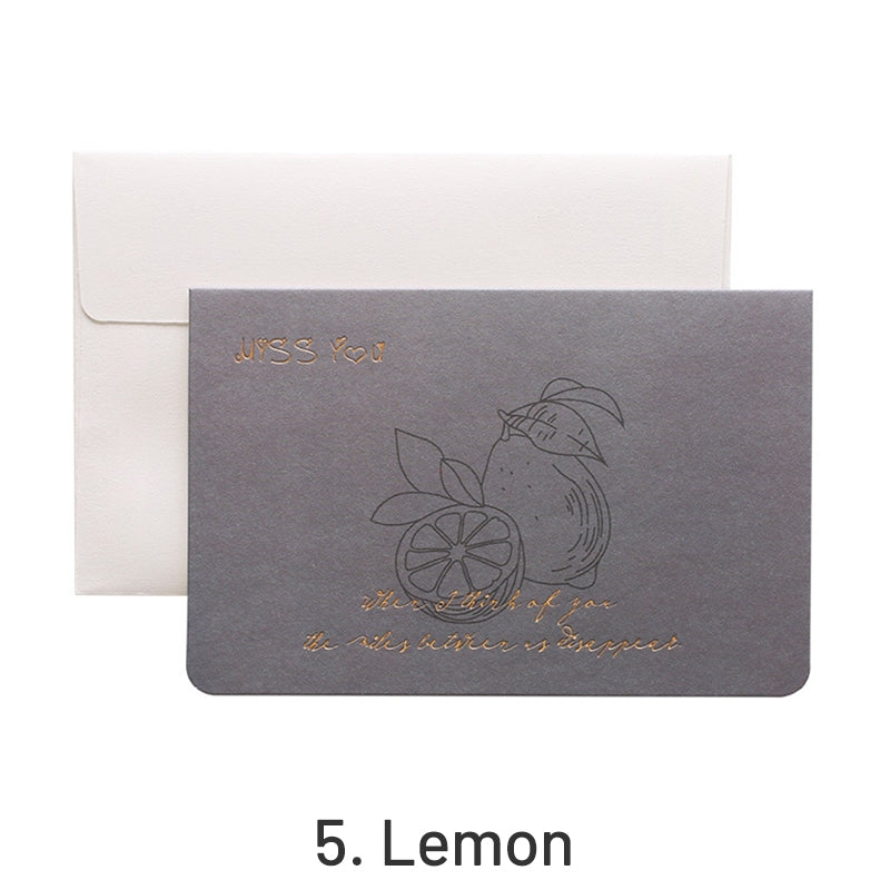 Morandi Color Hot Stamping Words Plant Greeting Card sku-5