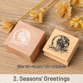 Mountains and Forests DIY Retro Natural Scenery Wood Rubber Stamp sku-2
