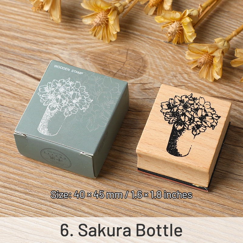 Mountains and Forests DIY Retro Natural Scenery Wood Rubber Stamp sku-6