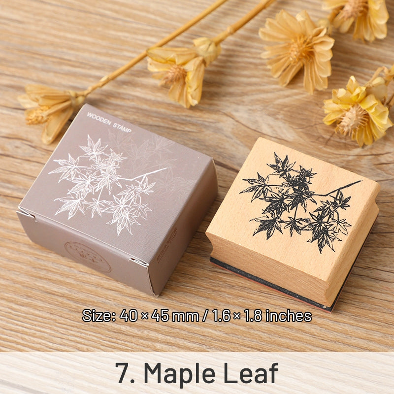 Mountains and Forests DIY Retro Natural Scenery Wood Rubber Stamp sku-7