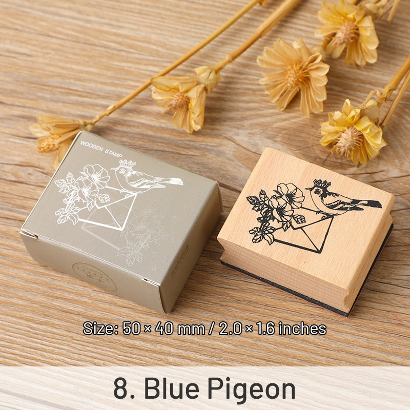 Mountains and Forests DIY Retro Natural Scenery Wood Rubber Stamp sku-8