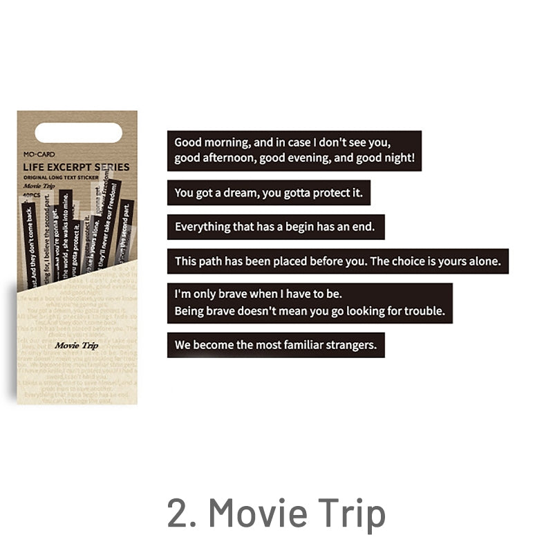 Movie Lines-Words Theme Long Strip Dual Material Sticker