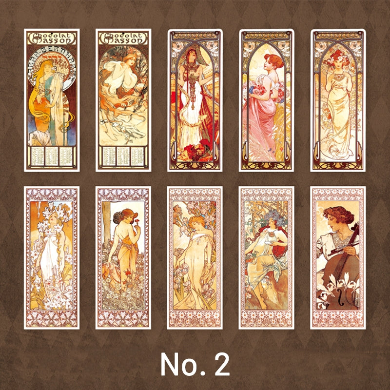 Mucha Collection Retro Characters Sticker Pack-Elegant Women, Church Windows sku-2