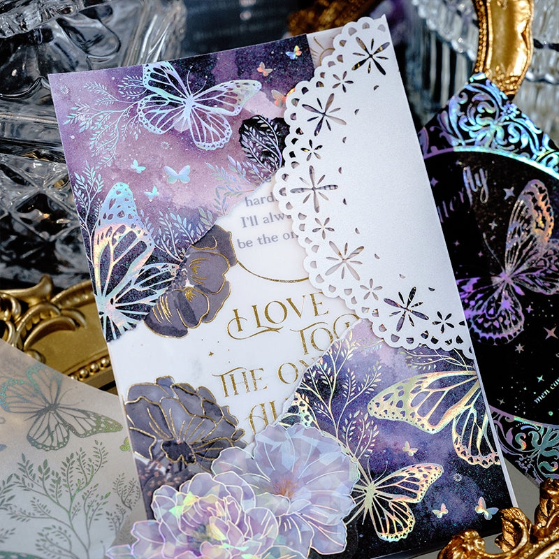 Multi-material Holographic Scrapbook Paper - Space, Window, Moon, Little Prince, Magic, Feather, Butterfly b4