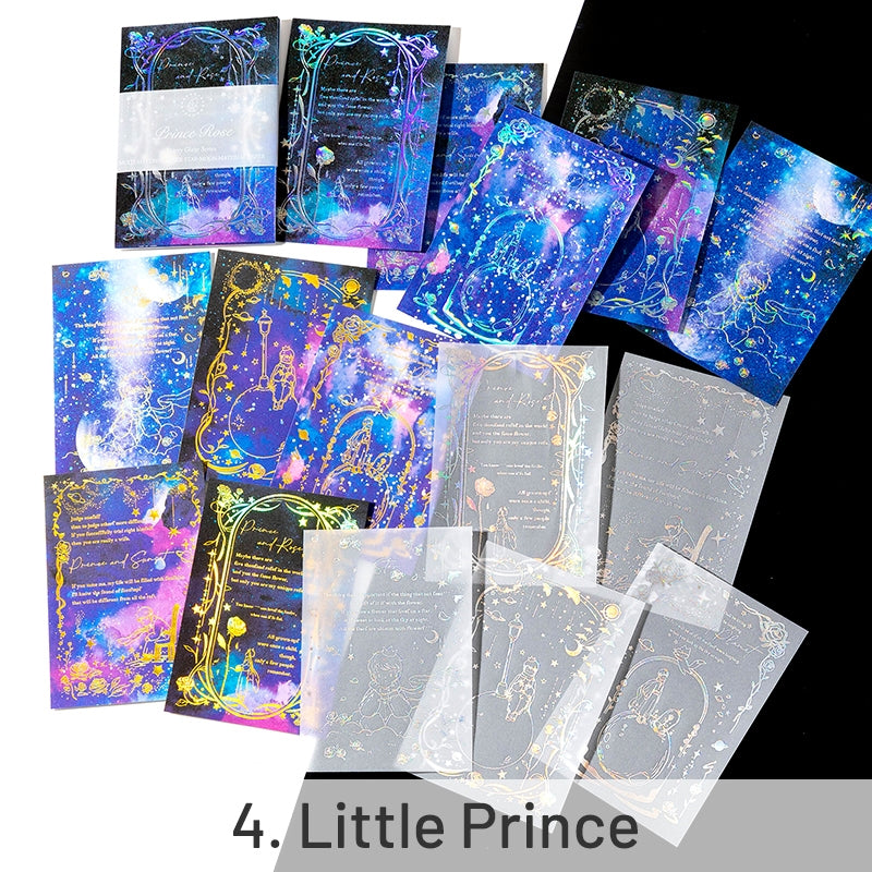 Multi-material Holographic Scrapbook Paper - Space, Window, Moon, Little Prince, Magic, Feather, Butterfly sku-4