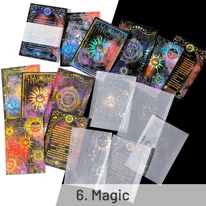 Multi-material Holographic Scrapbook Paper - Space, Window, Moon, Little Prince, Magic, Feather, Butterfly sku-6